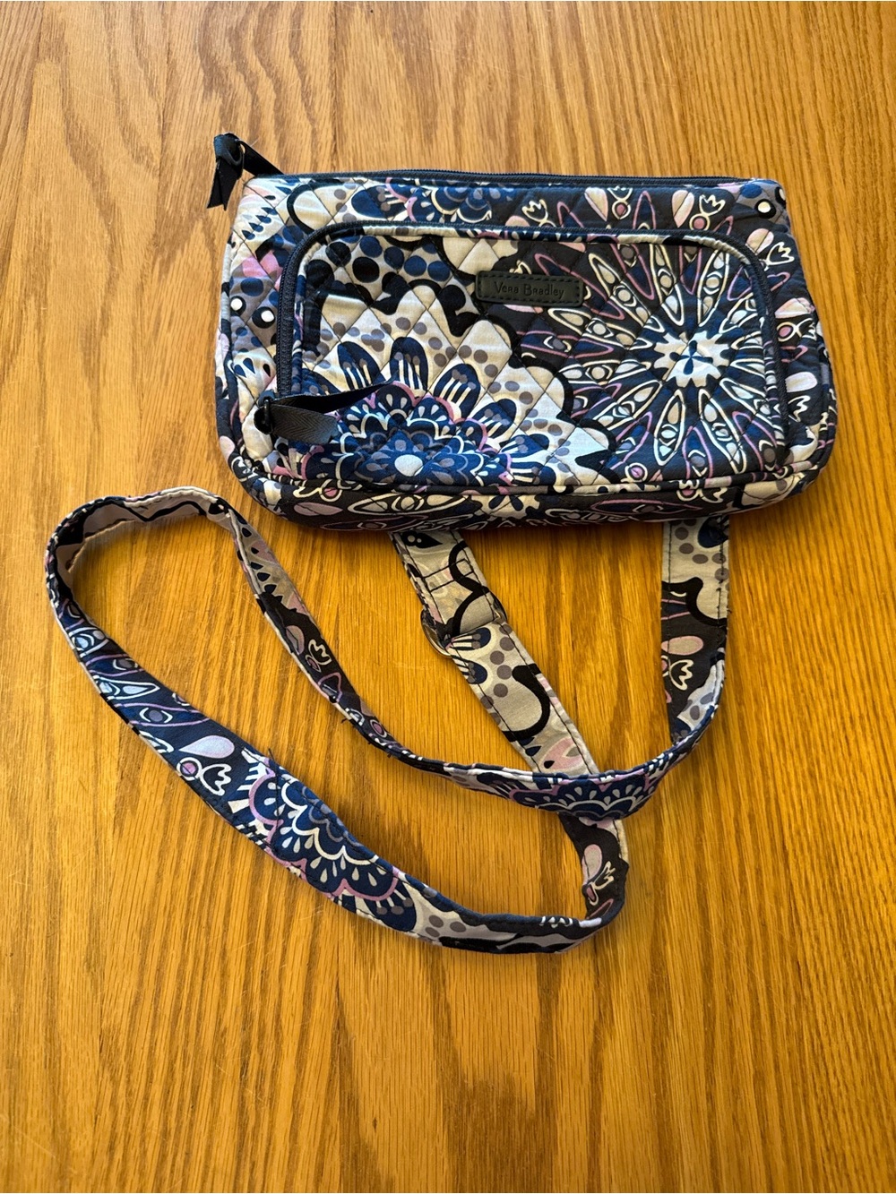 Vera Bradley Blue & Purple Floral Quilted Crossbody Bag